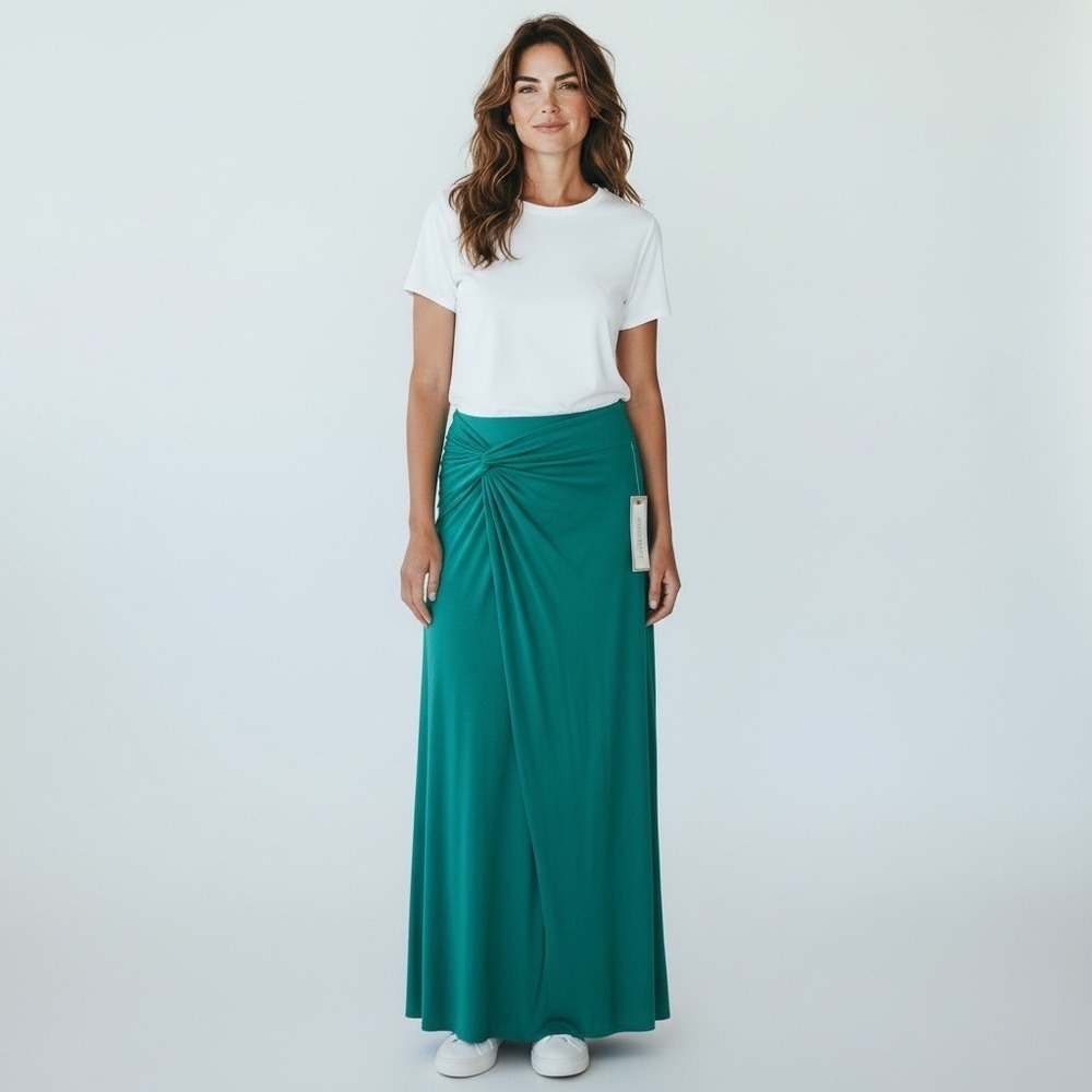 Bisou Bisou Maxi Skirt Women M Teal